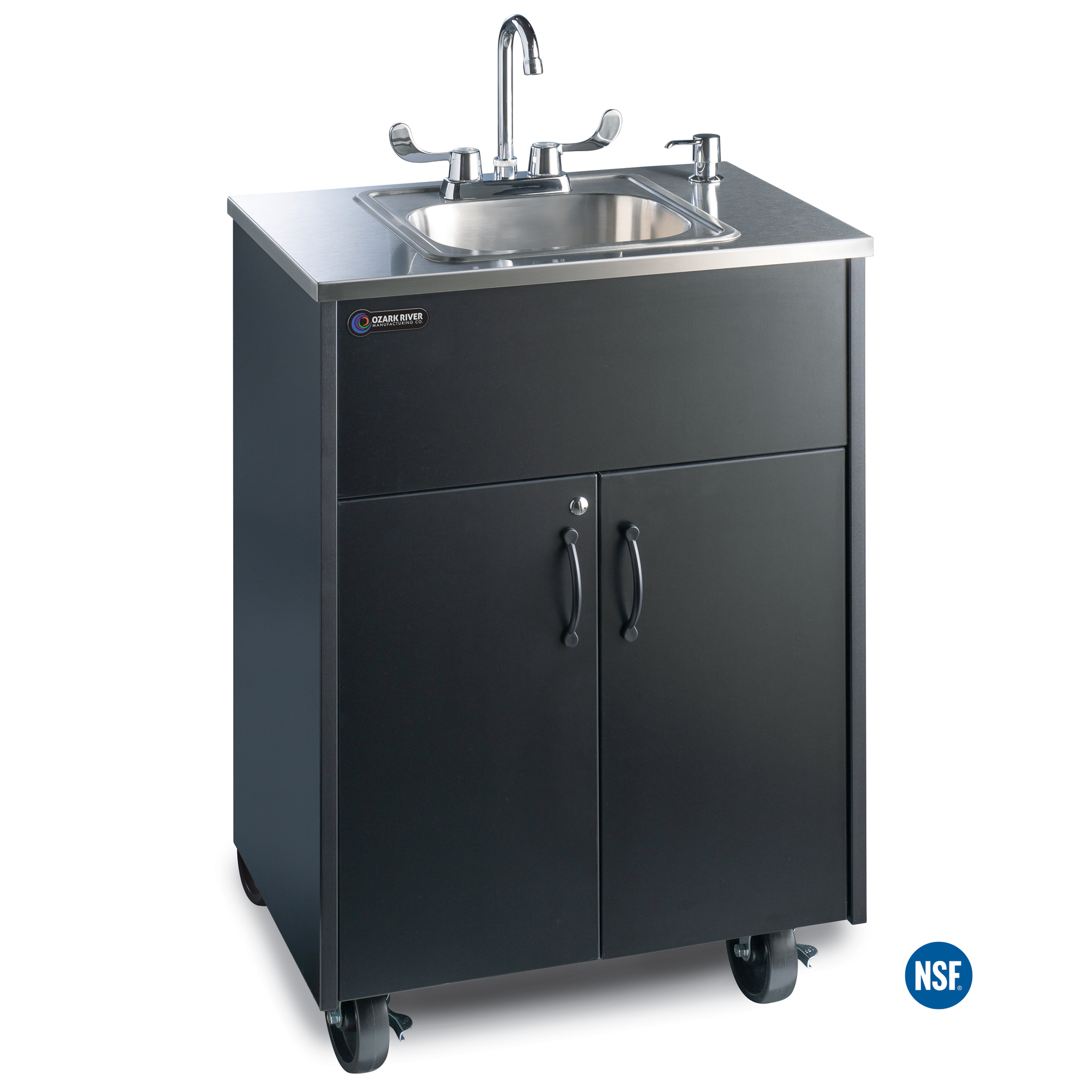 Ozark River Holdings, LLC, Portable sink, hot cold, Steel countertop/basin, Model# Premier S1 Black
